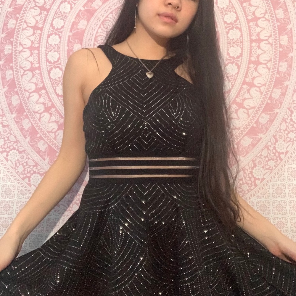 🖤Formal Sparkly Glitter Transparent Black Dress🖤